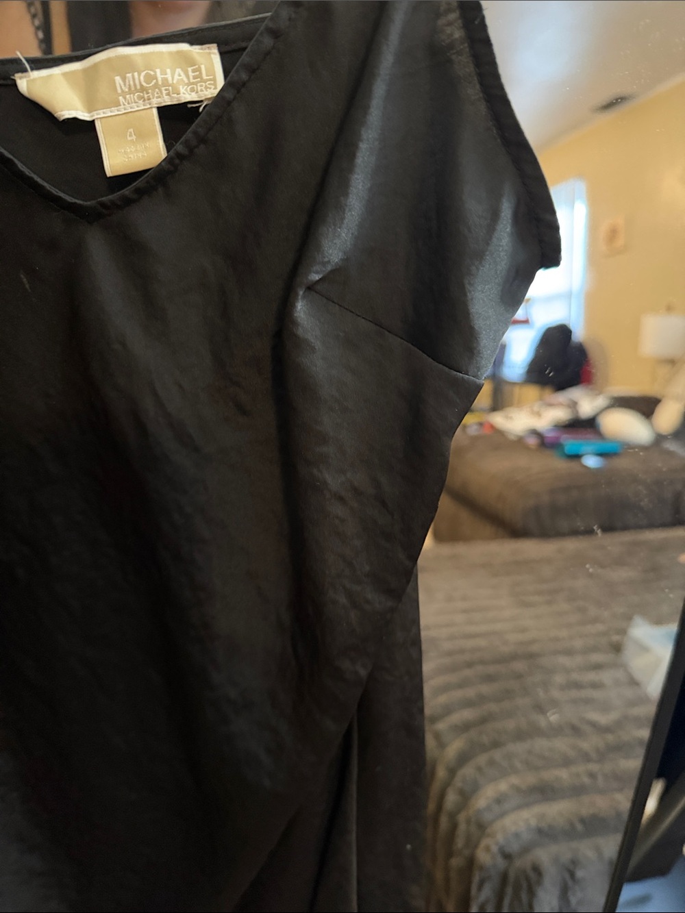 MICHAEL Michael Kors Black Slip Maxi Dress with V-Neck - Picture 5 of 6